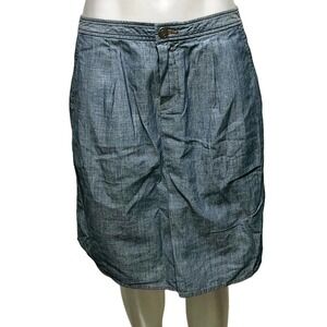 Banana Republic Relaxed Blue Chambray A-Line‎ Skirt SZ 6